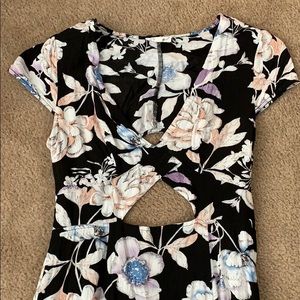 Floral Cut-Out (front and back) Maxi Dress